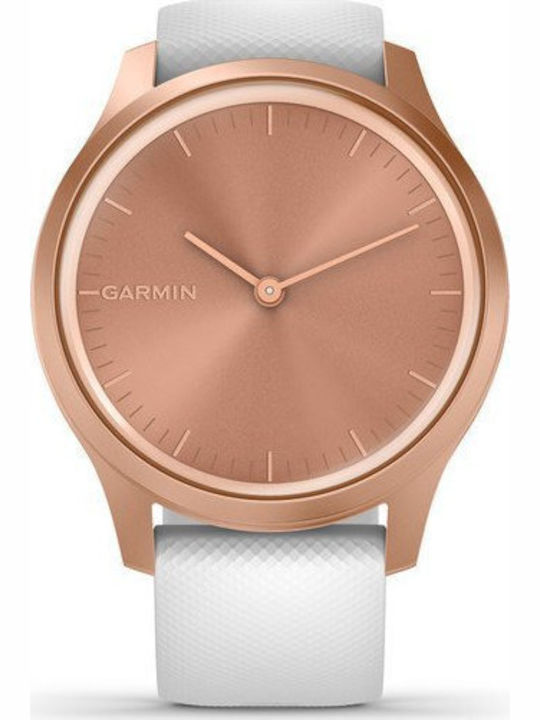 Garmin Vivomove Style Stainless Steel 42mm Αδιάβροχο Smartwatch με Παλμογράφο (White/Rose Gold)