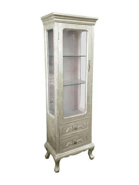 Free Standing Living Room Display Cabinet Ash Grey 51x33x165cm