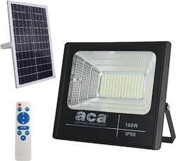 Aca Waterproof Solar LED Floodlight 100W Cold White 6000K with Remote Control IP66