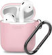 Husă cu cârlig în culoarea Roz pentru Apple AirPods 1 / AirPods 2