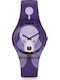 Swatch Poodle Women's Watch with Purple Rubber Strap