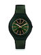 Swatch Skincappero Watch with Green Rubber Strap