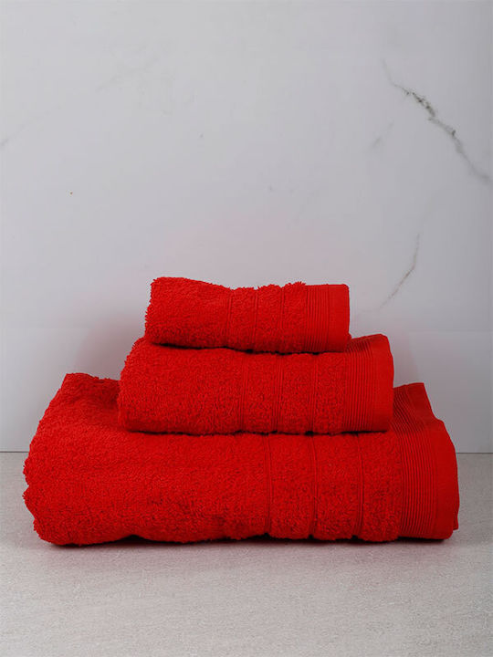 Sunshine Bath Towel Set 3pcs Chimbouri 21 Red Weight 500gr/m²