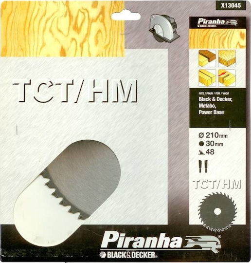 Black & Decker Δίσκος Κοπής Ξύλου με 48 Δόντια 210mm