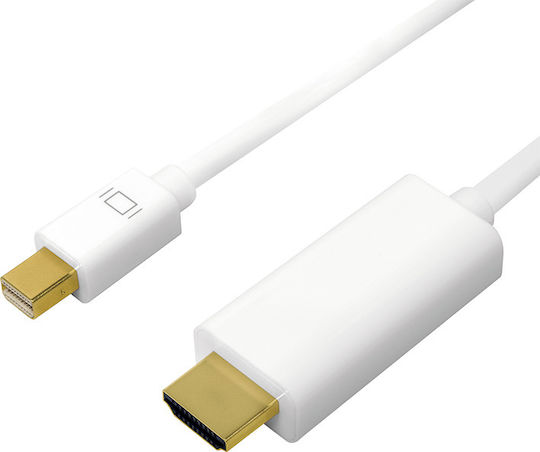 LogiLink Cable mini DisplayPort male - HDMI male 2m Λευκό (CV0123)