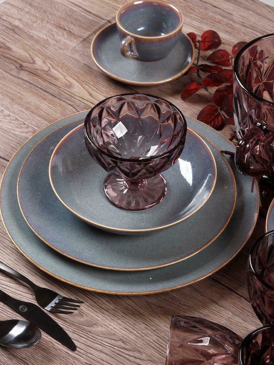Cryspo Trio Azure Blue Porcelain Dinnerware Set 47.300.40 20pcs