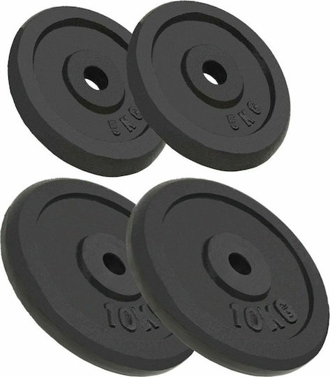 vidaXL Set of Plates Metal 4pcs Total Weight 30kg Φ30mm