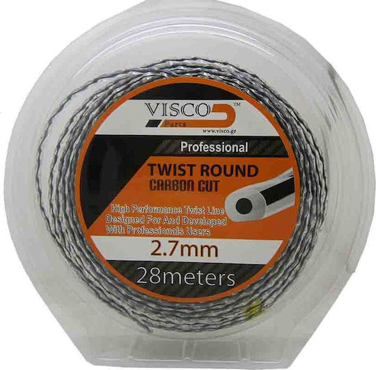 Visco Parts 2728 Μεσινέζα Στρογγυλή Στριφτή Μήκους 28m και Πάχους 2.7mm