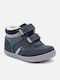 Παιδικά Sneakers High Ανατομικά με Σκρατς Navy Μπλε