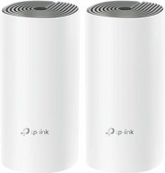 TP-LINK Deco E4 v1 WiFi Mesh Network Access Point Wi‑Fi 5 Dual Band (2.4 & 5GHz) σε Διπλό Kit