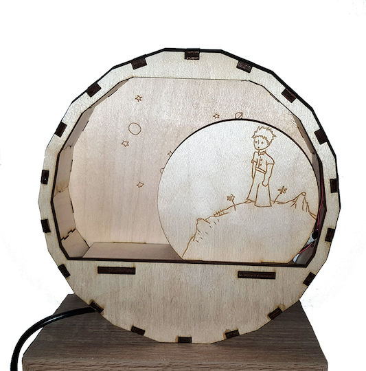 Woodseason Kinder Dekorative Lampe Kleiner Prinz mit Farbwechsel Braun