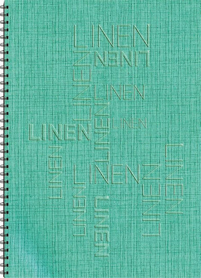 Neohart Σπιράλ Τετράδιο Ριγέ Α4 60 Φύλλων 2 Θεμάτων Linen (Διάφορα Χρώματα)