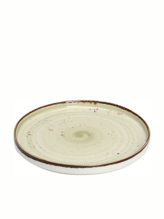 Espiel Step Plate Shallow Ceramic Πράσινο with Diameter 26cm 1pcs