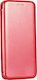 Книга Изкуствена кожа Червен (Galaxy A7 2018)