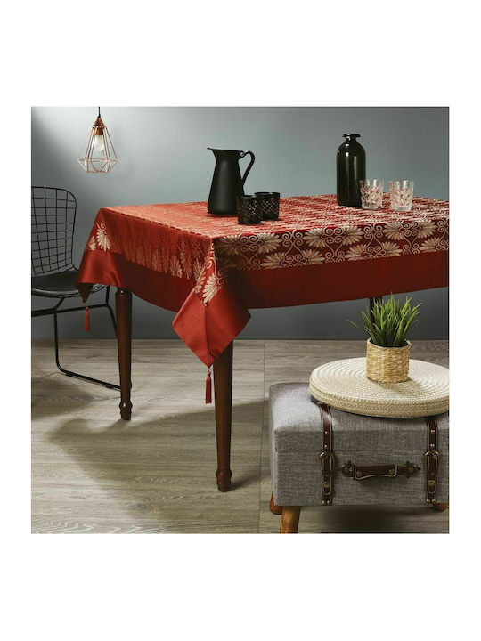 Whitegg 67113 Cotton Tablecloth Runner Burgundy 40x180cm