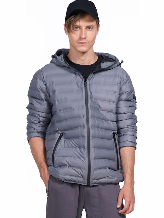 Зимно Мъжко Яке Puffer Сиво
