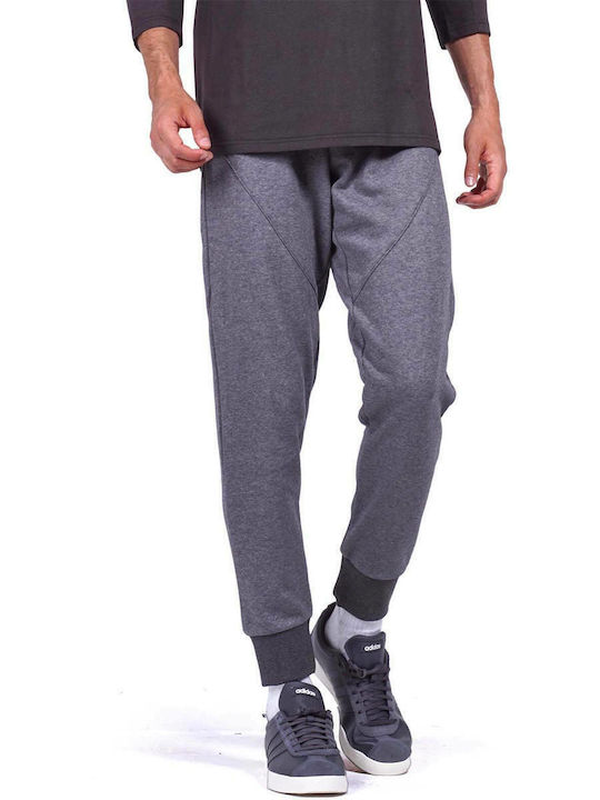Body Action Men's Sweatpants with Rubber Dark Grey Melange