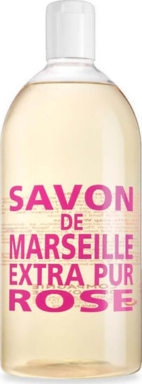 Compagnie De Provence Liquid Marseille Soap Extra Pure Rose Ανταλλακτικό Αφρόλουτρο με Αμύγδαλο & Άρωμα Τριαντάφυλλο 1000ml