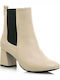 Maria Mare 62555 Women's Chelsea Boots with Medium Heel Beige 62555-C47567