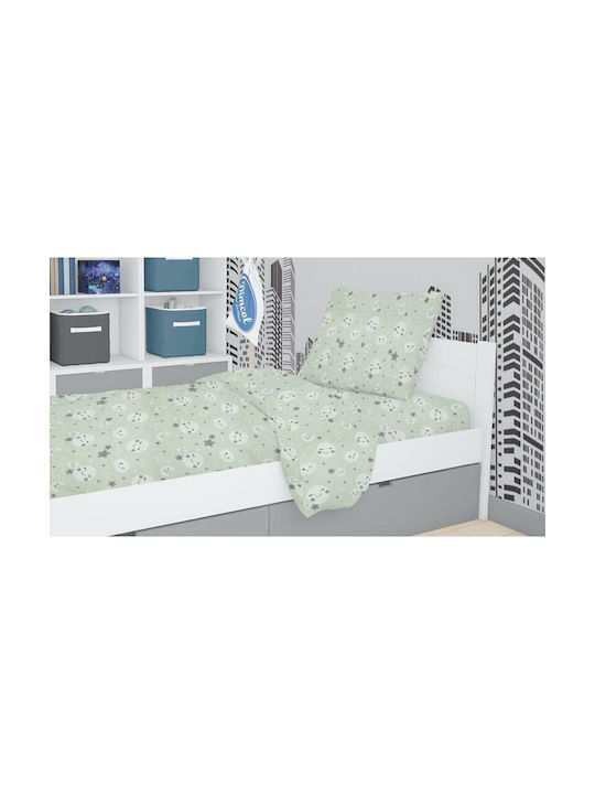 Dimcol Sheet Set Single Cotton Smile 80 Green 1...