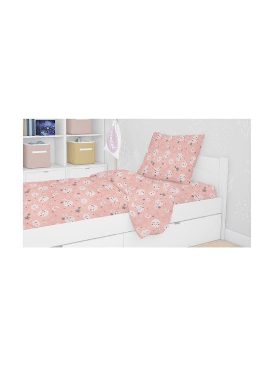Dimcol Sheet Set Single Cotton Smile 82 Coral 1...