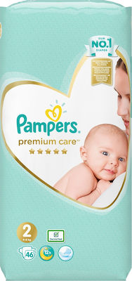 Pampers Premium Care Πάνες με Αυτοκόλλητο No. 2 για 3-6kg 46τμχ