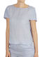 Emporio Armani Women's Summer Blouse Short Sleeve Light Blue