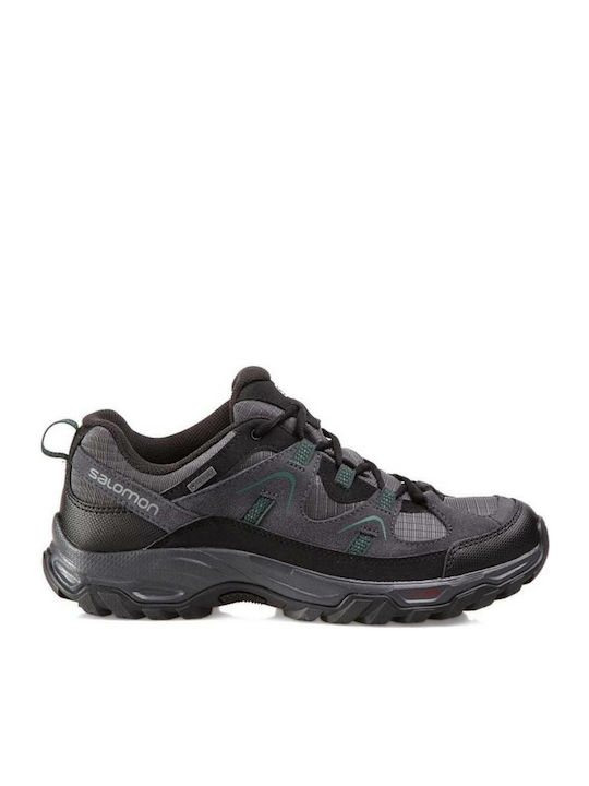Salomon Fortaleza GTX Men's Hiking Shoes Ebony Black and Trekking Green