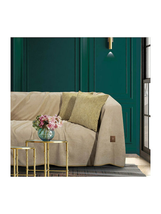 Greenwich Polo Club Decke Für Zweisitzer-Sofa Fleece 180x250cm Beigefarbe
