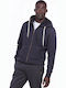 Body Action Men's Sweatshirt Jacket with Hood and Pockets Granite