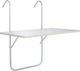 Outdoor Hanging Table for Small Spaces with Plastic Surface and Aluminum Frame White 52x40x58cm