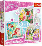 Kids Puzzle Princesses 3 in 1 for 3++ Years 106pcs Trefl