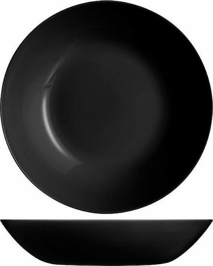 Luminarc Farfurie adâncă Diwali Farfurie adâncă Sticlă Negru cu Diametru 20cm