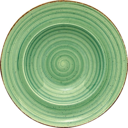 Güral Porselen Avanos Πιάτο Βαθύ από Πορσελάνη Green με Διάμετρο 26cm