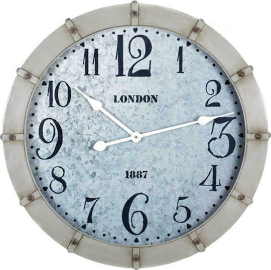 Artekko Antikes Wanduhr Kunststoff Silber Ø62cm