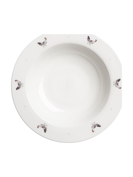 Sophie Allport Πιάτο Βαθύ Chicken Πιάτο Βαθύ από Πορσελάνη Γκρι με Διάμετρο 26.7cm