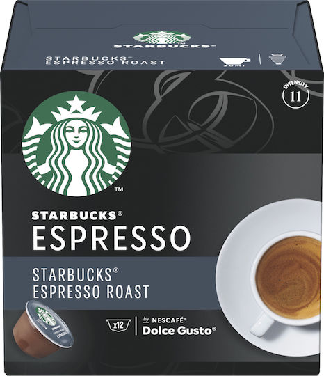 Starbucks Κάψουλες Espresso Roast Συμβατές με Μηχανή Dolce Gusto 12caps