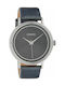 Oozoo Timepieces Watch with Gray Leather Strap