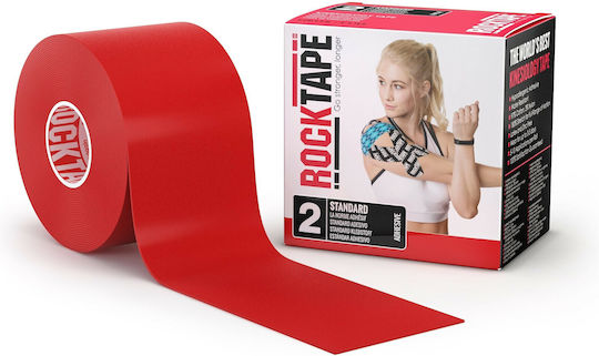 Rocktape Standard Regular Benzila de kinetoterapie 5cm x 5m Roșu