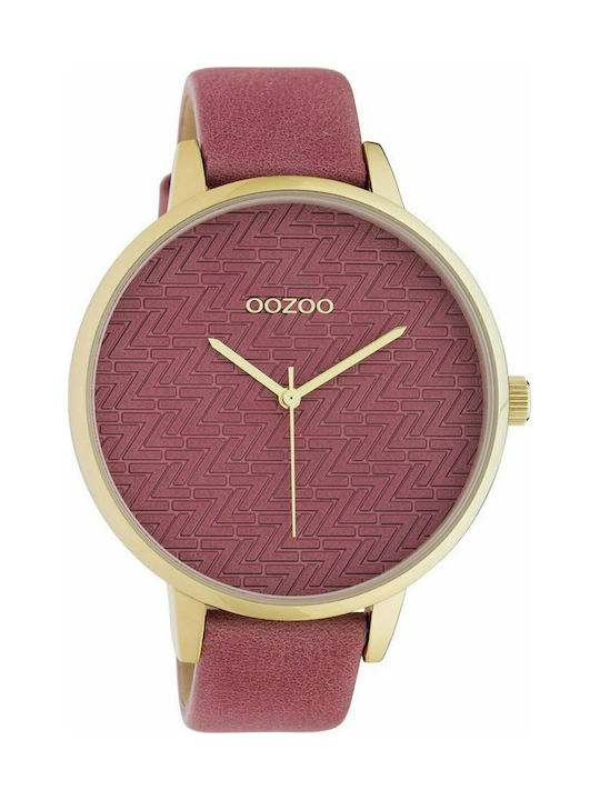 Oozoo Timepieces Часовник с Бордо Кожена каишка