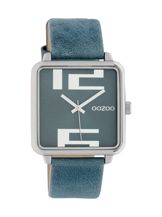 Oozoo Timepieces Ρολόι με Μπλε Δερμάτινο Λουράκι