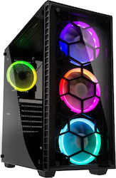 Kolink Observatory Gaming Midi Tower Computer Case with Window Panel and RGB Lighting Black
