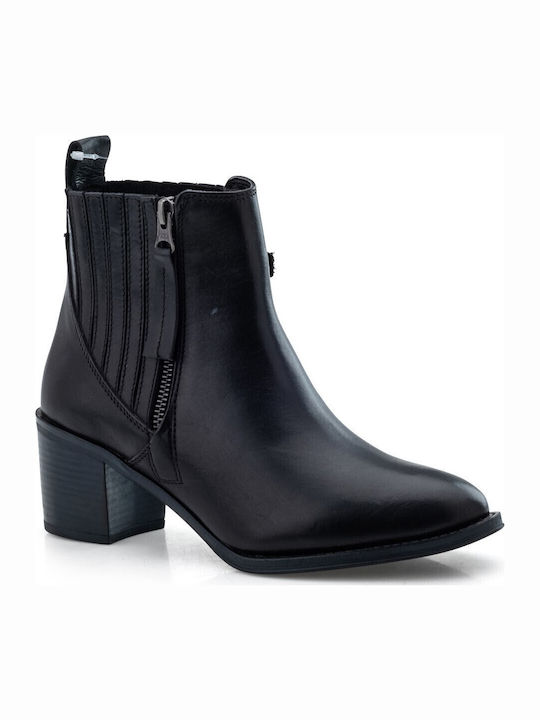 Boxer Ghete dama din piele Ankle Boots Negru