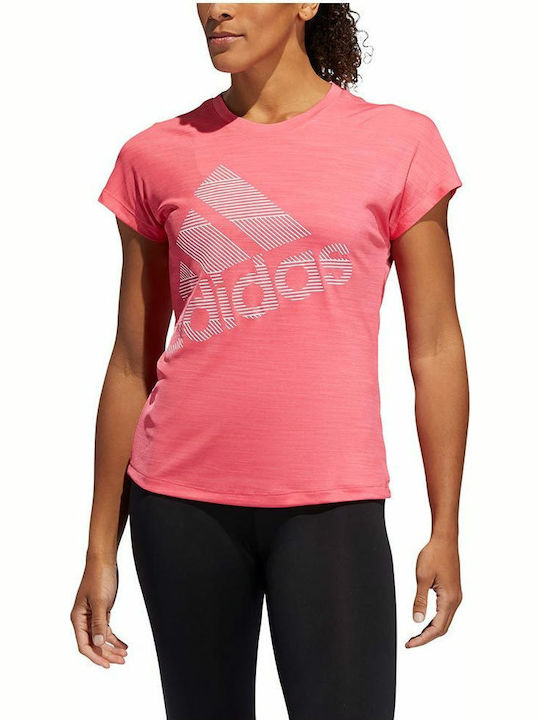 Adidas Performance Badge of Sports Logo Women's Blouse Short Sleeve Pink