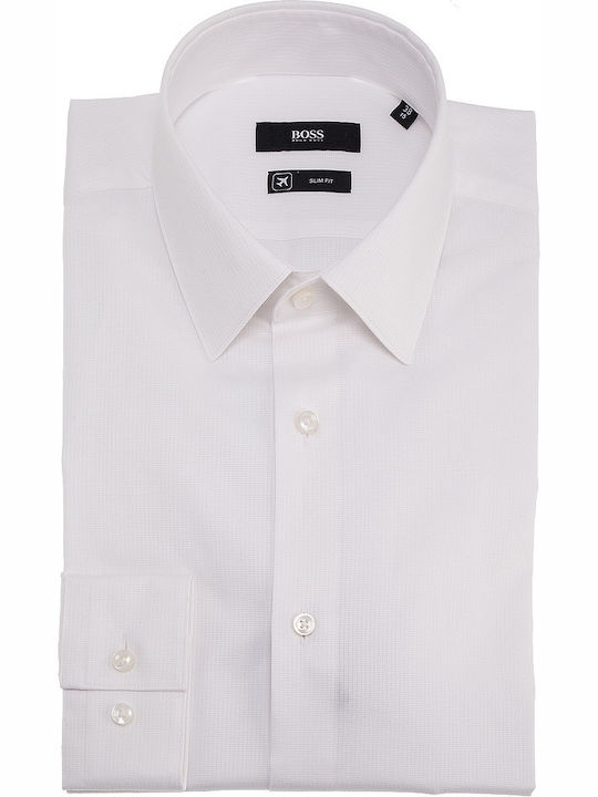 Hugo Boss Men's Shirt Long Sleeve Cotton White