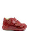Anatomical Leather Kids Boots with Velcro Red