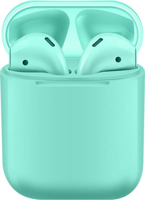 i12 Touch Earbud Bluetooth Handsfree Ακουστικά με Θήκη Φόρτισης Πράσινα