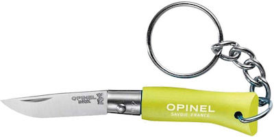 Opinel Keychain No 02 Pocket Knife Keychain Yellow with Blade made of Stainless Steel