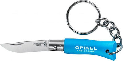 Opinel Keychain No 02 Taschenmesser Schlüsselanhänger Blau mit Klinge aus Rostfreier Stahl