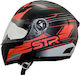 STR Bullet Black Matt/Red Motorradhelm Volles Gesicht ECE 22.05 693-30-340100